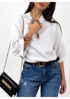 sense-shop - CROP SLEEVE GREY SWEATSHIRT