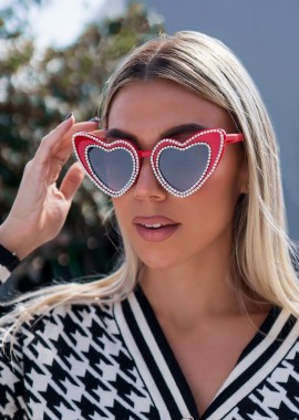 sense-shop - HEARTY RED STRASS SUNNIES