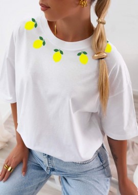 sense-shop - TSHIRT ΛΕΥΚΟ ME ΛΕΜΟΝΙΑ - LEMONPIE