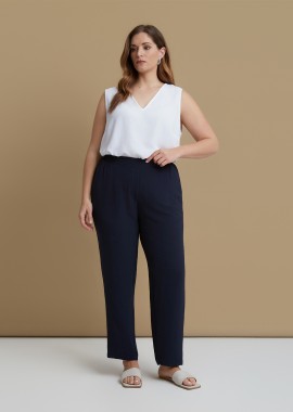 MAT FASHION - Tapered παντελόνι κρεπ airwashed