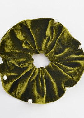 MAT FASHION - Scrunchie βελούδινο με πέρλες