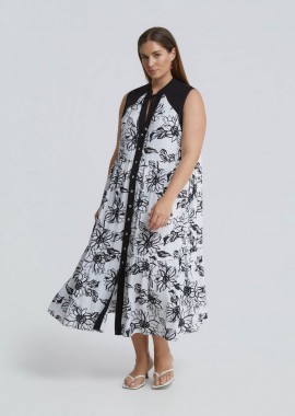 MAT FASHION - Φόρεμα σεμιζιέ βισκόζη με floral print