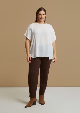 MAT FASHION - Μπλούζα κρεπ με στρογγυλή λαιμόκοψη