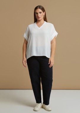 MAT FASHION - Μπλούζα essential με V-λαιμόκοψη