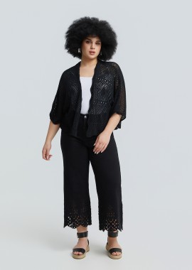 MAT FASHION - Cropped ζακέτα με ανοιχτή πλέξη