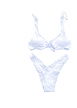 Amelie's - Σετ Μαγιό Μπικίνι Wave Designs Λευκό