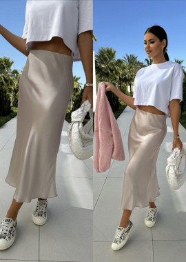 Amelie's - Φούστα Σατινέ Konsat Μπεζ