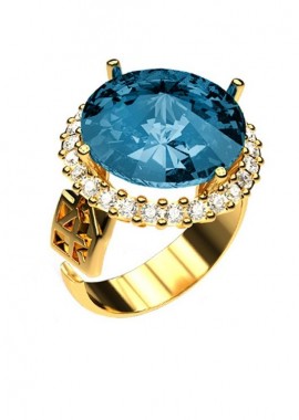 AMOR AMOR - Δαχτυλίδι Από Ασήμι 925 Επιχρυσωμένο Με Swarovski EX34206