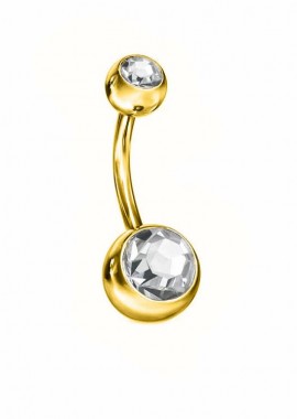 AMOR AMOR - Σκουλαρίκι Αφαλού Από Ανοξείδωτο Ατσάλι με Κρύσταλλα AS48003