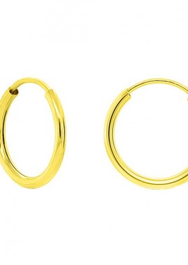 AMOR AMOR - Σκουλαρίκια Κρίκοι 1,5x20 mm Από Ασήμι 925 Επιχρυσωμένο PS48771