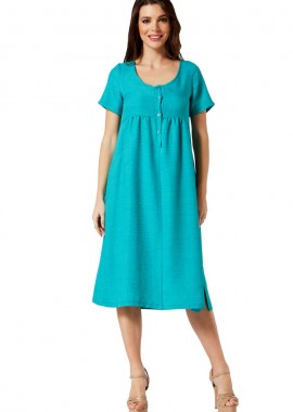 Anna Raxevsky - ΠΕΤΡΟΛ ΦΟΡΕΜΑ OVERSIZED ΜΕ ΤΣΕΠΕΣ LINEN-LOOK