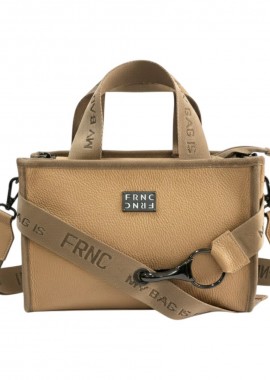 FRNC - FRNC FRANCESCO Τσάντα Γυναικεία Ώμου-Χιαστί LEATHER CROSS BODY Bags 3761 VKT Μπέζ