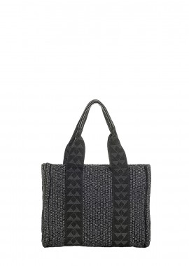 Park House - Shopping γυναικεία Park House Μαύρο Terra S Raffia Bag 262