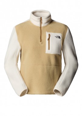 NORTH FACE - ΓΥΝΑΙΚΕΙΟ ΦΟΥΤΕΡ FLEECE THE NORTH FACE YUMIORI 1/4 ZIP ΚΑΝΟΝΙΚΗ ΓΡΑΜΜΗ ΧΑΚΙ/ΛΕΥΚΟ