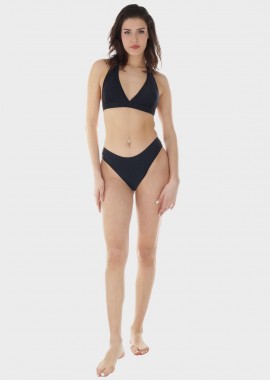 gsecret - Γυναικείο σετ μαγιό bikini μονόχρωμο αποσπώμενη επένδυση slip κανονική γραμμή.Καλύπτει B-C CUP ΜΑΥΡΟ
