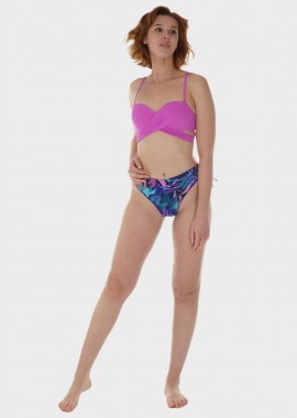 gsecret - Γυναικείο σετ μαγιό bikini ενσωματωμένη push up ενίσχυση χιαστί μπροστινό δέσιμο slip κανονική γραμμή.Καλύπτει B-C CUP ΡΟΖ