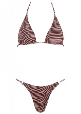 gsecret - Σέτ μαγιό τρίγωνο αποσπώμενη ενίσχυση bikini brazilianne. Καλύπτει B Cup. ANIMAL