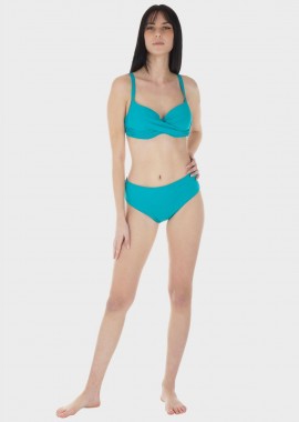 gsecret - Γυναικείο σετ μαγιό bikini μονόχρωμο ενσωματωμένη ενίσχυση slip κανονική γραμμή.Καλύπτει B-C CUP ΠΕΤΡΟΛ