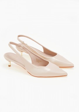 Issue - Χαμηλές slingback γόβες με λεπτό τακούνι - Μπεζ