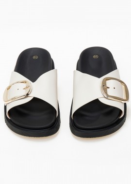 Issue - Σανδάλια flatform με αγκράφες - Μπεζ