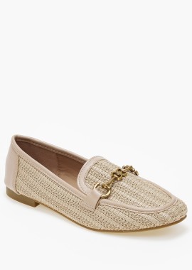 Issue - Χαμηλά loafers με σχέδιο ψάθας και αγκράφα - Πούρο