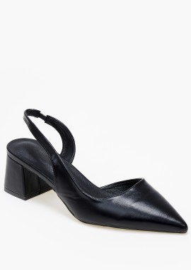 Issue - Open heel χαμηλές γόβες με χοντρό τακούνι - Μαύρο