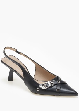 Issue - Μυτερές slingback γόβες με μεταλλικές λεπτομέρειες - Μαύρο