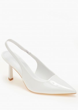Issue - Slingback γόβες με ιδιαίτερο τακούνι - Λευκό