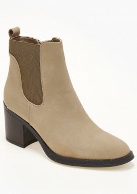 Issue - Ankle boots με χοντρό τακούνι και λάστιχο - Πούρο