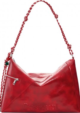 Desigual - Desigual κόκκινη τσάντα ώμου HALF LOGO LEIRIA 26SAXPA8