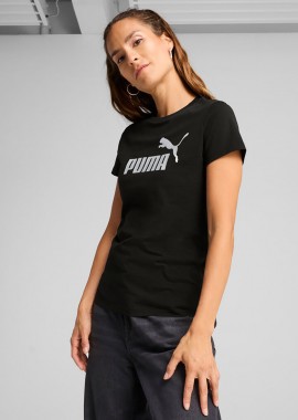 PUMA - PUMA ESS METALLIC NO. 1 LOGO T-SHIRT ΜΑΥΡΟ