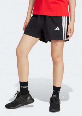 ADIDAS PERFORMANCE - ADIDAS WOMEN'S ESSENTIALS 3-STRIPES COTTON SHORTS ΜΑΥΡΟ