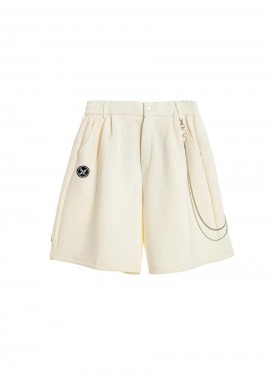 Mod Wave Movement - OD WAVE MOVEMENT Unisex Βερμούδα Knit Chain Detail - Μπεζ-MW092040346-BEIGE