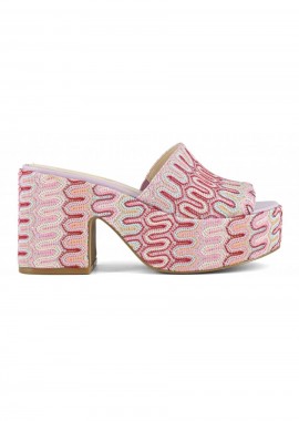 COLORS OF CALIFORNIA - COLORS OF CALIFORNIA Mules PLATFORM SANDAL - Glitter ροζ-HC.MAIA01