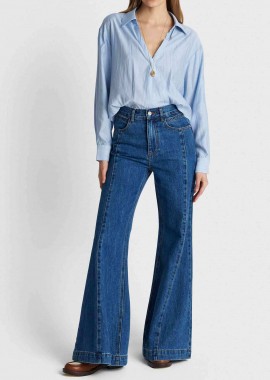 'ALE - 'ALE γυναικείο τζιν παντελόνι καμπάνα - 8922973 Denim Blue Σκούρο