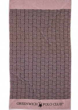 GREENWICH POLO CLUB - Greenwich Polo Club πετσέτα θαλάσσης με λογότυπο και geometrical pattern 90 x 170 cm