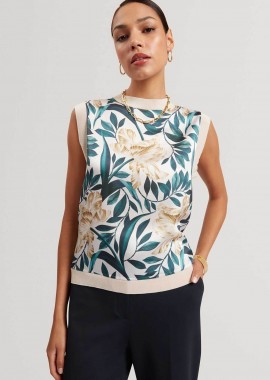 TED BAKER - Ted Baker γυναικείο αμάνικο τοπ με floral σχέδιο