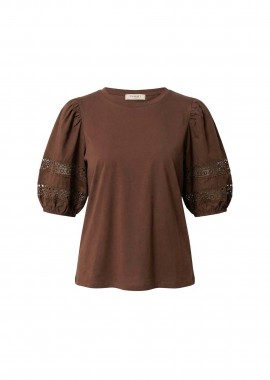 TWINSET - Twinset γυναικείο T-shirt με δαντέλα - 261TT2260 Καφέ
