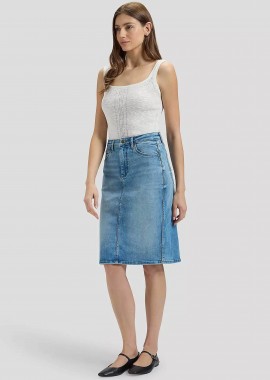 LEE - Lee® γυναικεία midi φούστα denim πεντάτσεπη με σκίσιμο - 112381377 Denim Blue