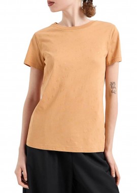 ARMANI EXCHANGE - Armani Exchange γυναικείο T-shirt με all-over logo print Regular Fit - 6DYT49YJ3RZ Μουσταρδί