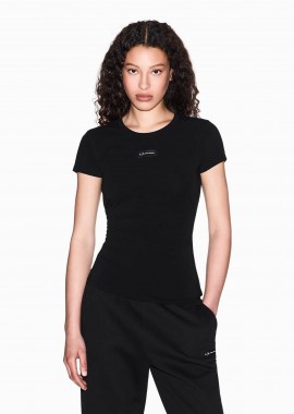 ARMANI EXCHANGE - Armani Exchange γυναικείο T-shirt με logo patch Slim Fit - XW001362AF16294 Μαύρο