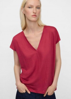 ADOLFO DOMINGUEZ - Adolfo Domínguez γυναικείο Τ-Shirt λινό - 272041783 Βυσσινί