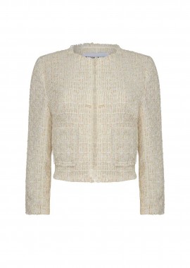 DKNY - DKNY γυναικείο cropped jacket - DJ4J6078 Κρέμ