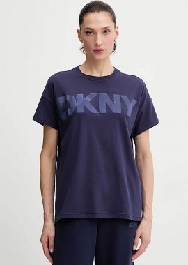 DKNY - DKNY γυναικείο T-shirt με ανάγλυφο λογότυπο - DP6T1534 Σκούρο Μπλε