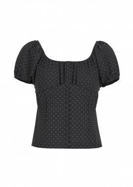 GUESS - Guess γυναικεία μπλούζα με πουά σχέδιο - W6GHC6WO951 Μαύρο