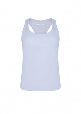 DKNY - DKNY γυναικεία αμάνικη αθλητική μπλούζα με λογότυπο - DP5T1131 Γαλάζιο