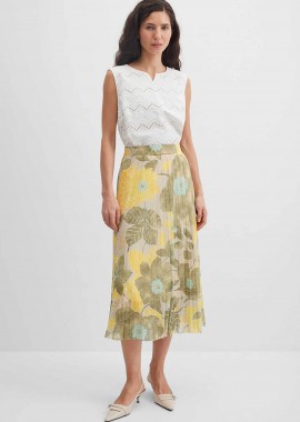 GERRY WEBER - Gerry Weber γυναικεία φούστα midi πλισέ - N65697622042 Κίτρινο