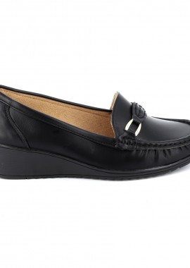 QUNHUI SHOES - Γυναικείο Μοκασίνι Qunhui Shoes Χρώματος Μαύρο A2271.B