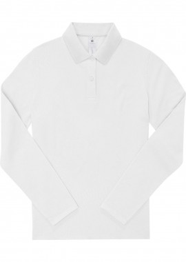 B & C - Γυναικεία Μακρυμάνικη Μπλούζα Polo PW464 B&C My Polo 210 LSL White