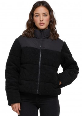 Urban Classics - Γυναικείο Μπουφάν Sherpa Mix Puffer TB6147-00825 Urban Classics Black/Black